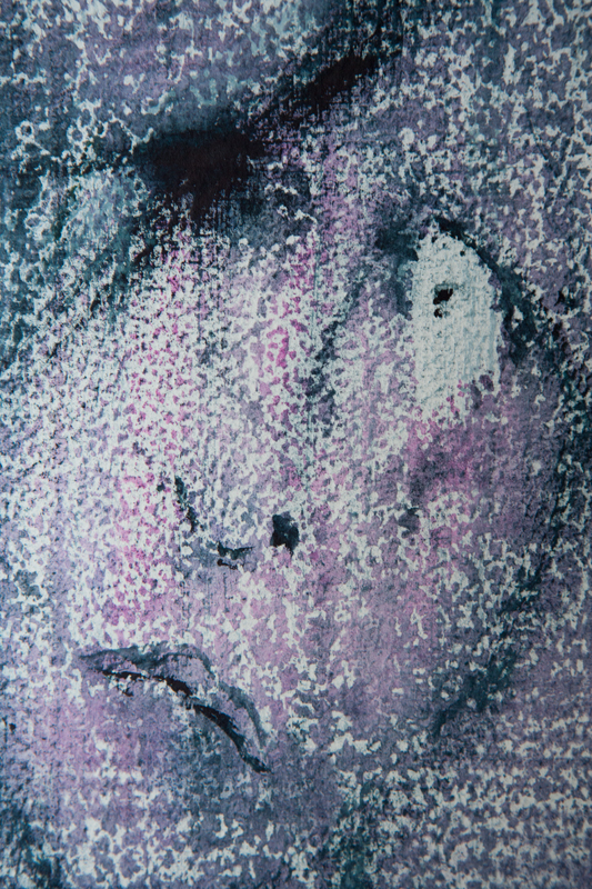 "Duch Modiglianiego", tempera na papierze 24x32 cm; fragment, Dorota Szpil, 2018