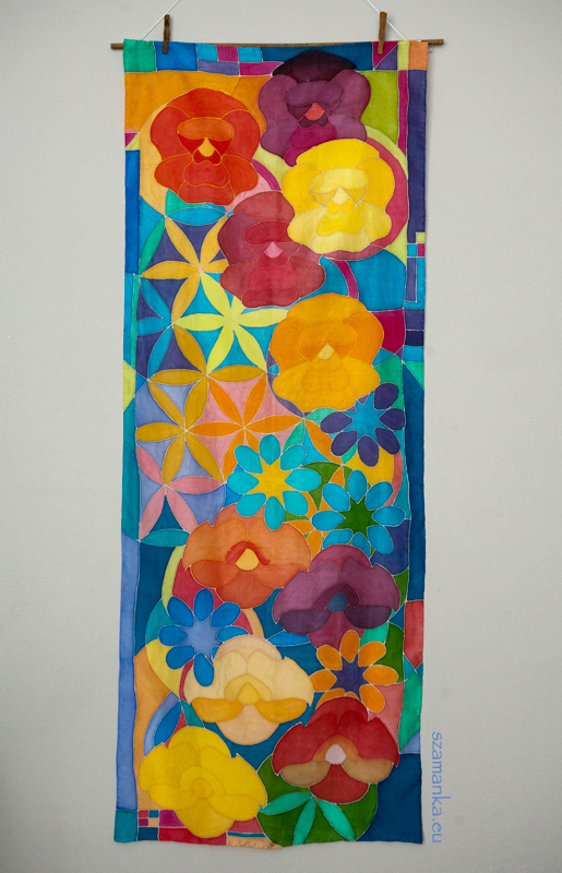 Fiesta - szal jedwabny ręcznie malowany