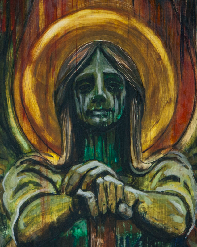 Fragment portretu "Waga"; anioł/twarz; Dorota Szpil, 2020