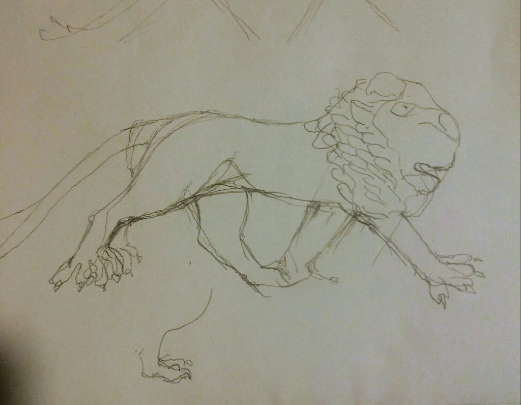 Prześmieszny szkic lwa