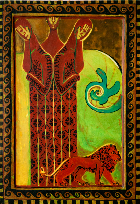 "Uznanie", portret duszy, tempera na desce 19,5x28 cm, Dorota Szpil, 2020