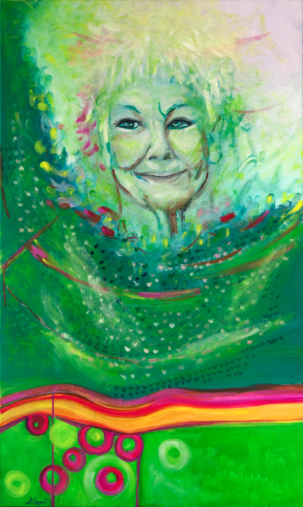 "Zielone światła Judi" (portret Judi Dench), Dorota Szpil, 2021