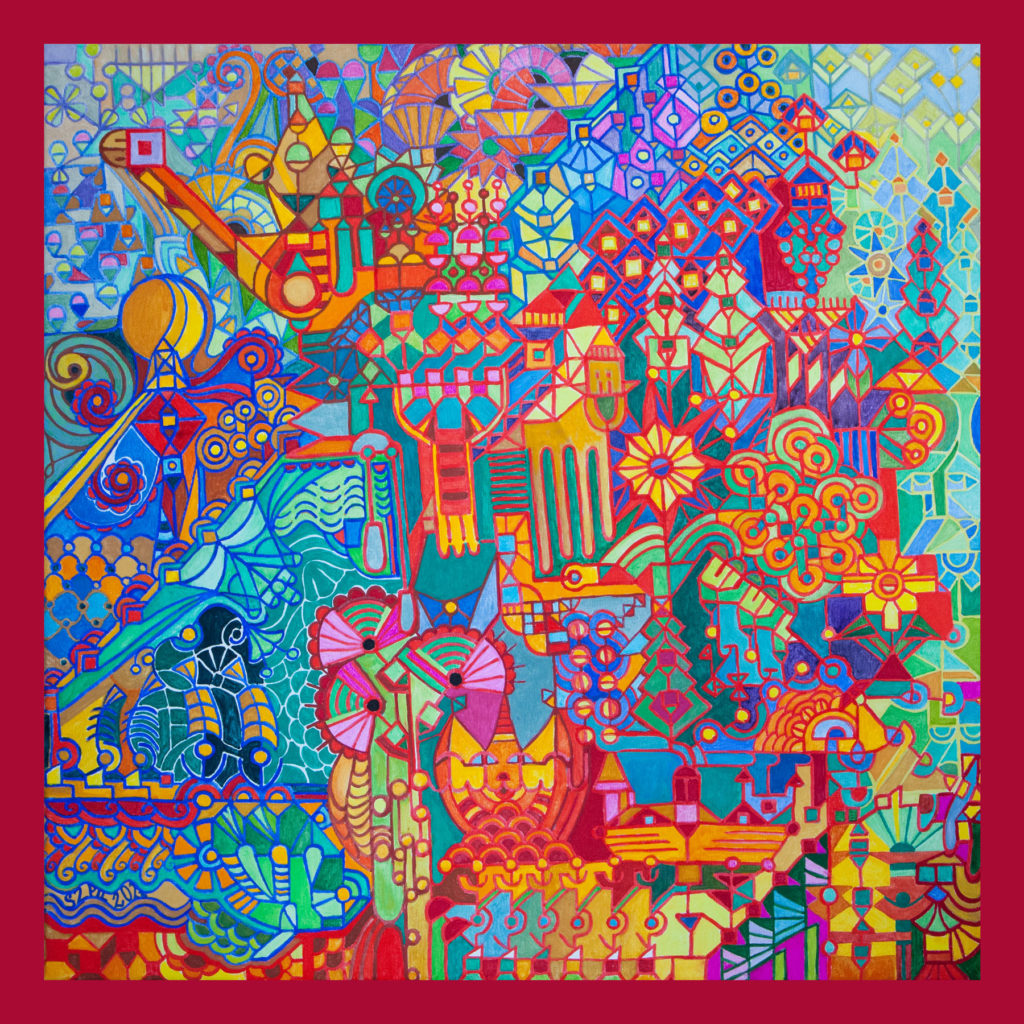 apaszki z bordiurami; czerwona